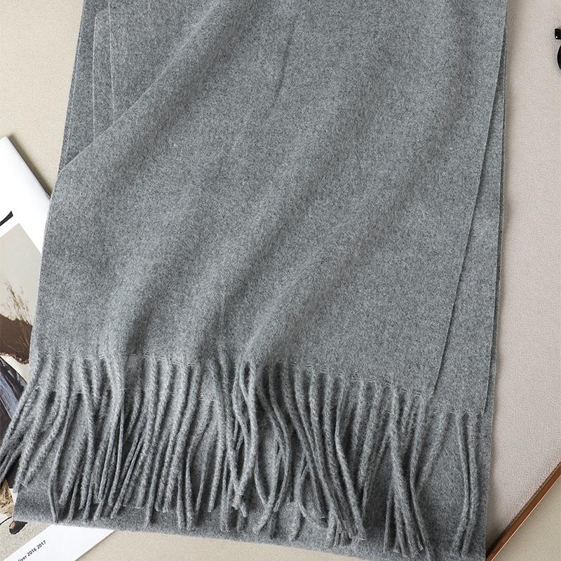 Kaffee Schal für Damen Lange Warme Kaschmirschals Winter Hijab Einfarbig Damen Stola Wickel Weiblich Pashmina Bandana Kopftücher