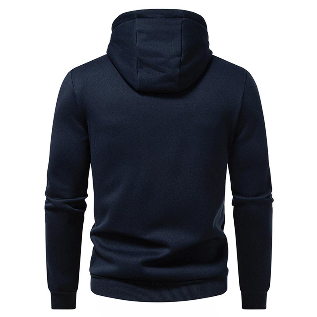 Men's Solid Color Half-Zip Sweatshirt Hoodie Men's Sports Large Size Casual Sweatshirt