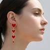 European and American Exaggerated Long Stud Earrings, Popular Jewelry Retro Hong Kong Style Love Fringed Earrings