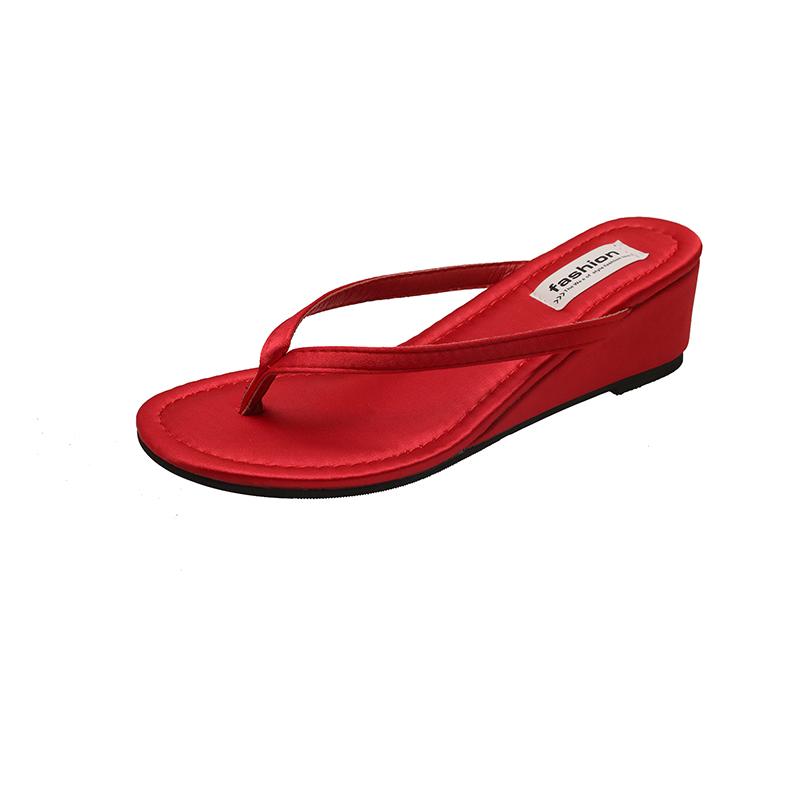 Sommer Damen Clip Zehen Keilabsatz Hausschuhe Prägnant Partykleid Pantoletten Damen Outdoor Strand Sandalen