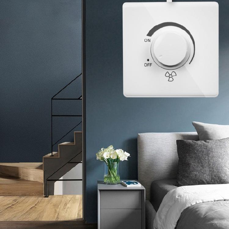 Lüfterdrehzahlregler Aufputz Stufenlose Einstellung Haushaltslüfter Drehzahlreglerplatte 86er Typ Lüfterdrehzahlregler