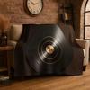 Retro DJ Vinyl Record Music Flannel Blanket Soft Warm Throw Blanket for Bedroom Living Room Bed Travel Camping Picnic Cover Gift