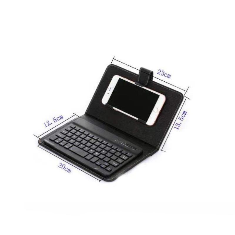 Universal Mobile Phone Keyboard  +  Leather  Case Set Portable Wireless Bluetooth-compatible