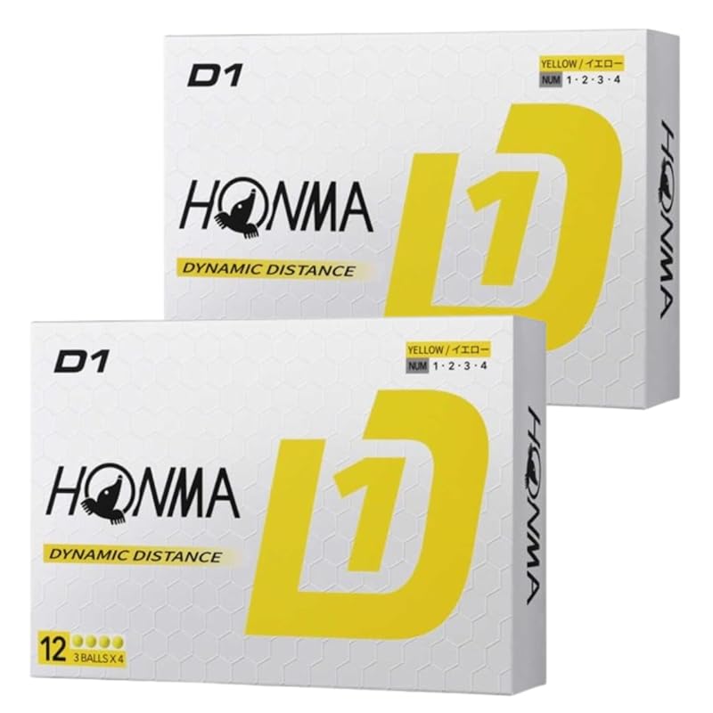 

[2 dozen set] Honma Golf D1 ball golf ball 2024 model BT2401 yellow (24 balls) Official ball *Comes with original shop card