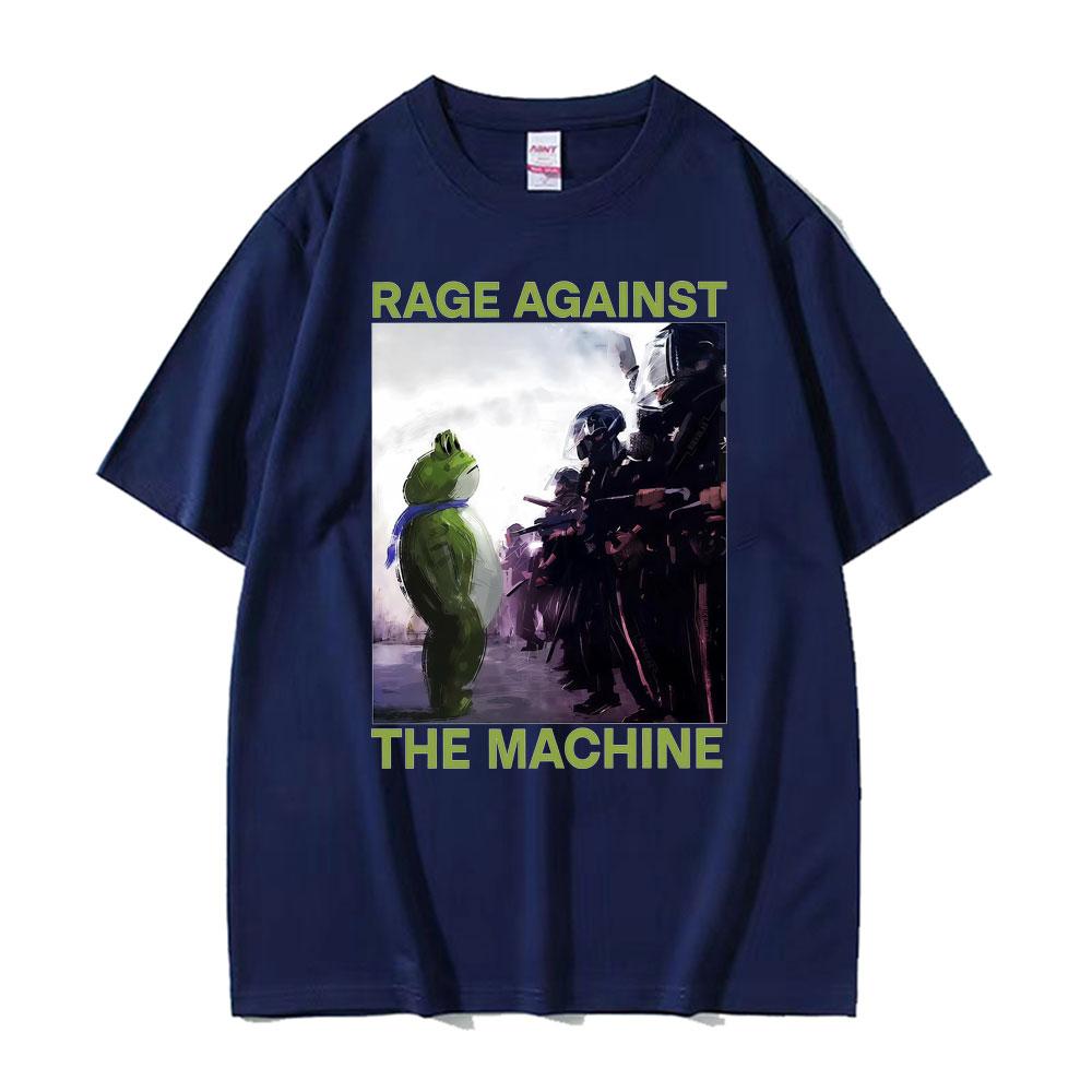 Rage Against The Machine Portland Frog Protest Meme T Shirts Men Women Summer Cotton Oversized T Shirt Fashion 90s Retro Tshirt