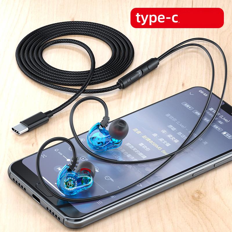 NEW Quad Core Earphones 9D Surround Sound Bass Type C&3.5mm In Ear Headphones Noise Reduction Earbuds Gaming Headset for Samsung