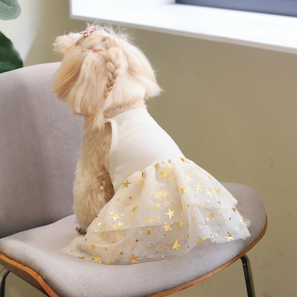 Breathable Puppy Princess Dress Star Mesh Pet Strap Puff Skirt Dog Summer Clothes  Spring Summer