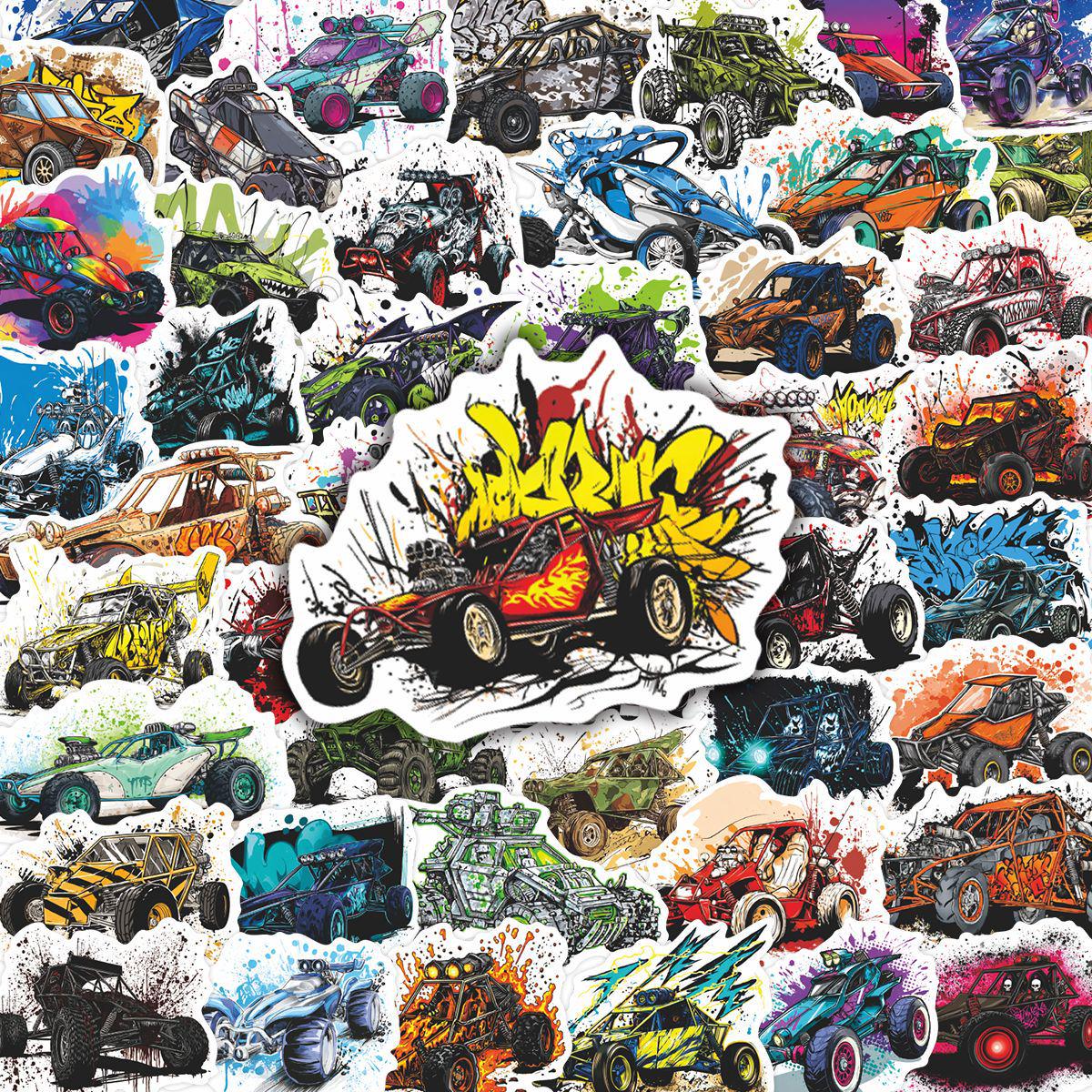

51 Trendy Off-Road Racing Car Stickers for Journals, Diaries, Luggage, and Water Bottles
