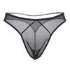 Ultra-Thin Mesh Men's Transparent Thong - Low Waist Temptation Macho Underwear T-Back