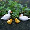 White Duck Family Resin Ornament for Bonsai Garden Aquarium Fish Tank Mini Landscape Decor Craft Home Decoration Accessories