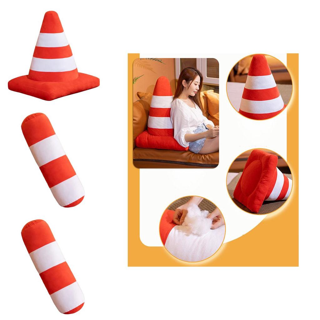 Creative Traffic Safety Cone Pillow Plush Toy For School And Kindergarten Teaching Aids