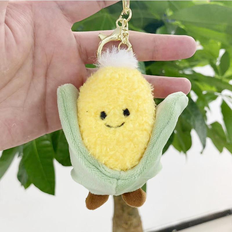 Plant Shaped Whimsical Plush Keychains In Broccoli Cabbage Corn And Bamboo Shoot For Ages All