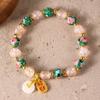 Cloisonné Enamel Floral Peace Buckle Bracelet - Luminous, High-End Jewelry for Women
