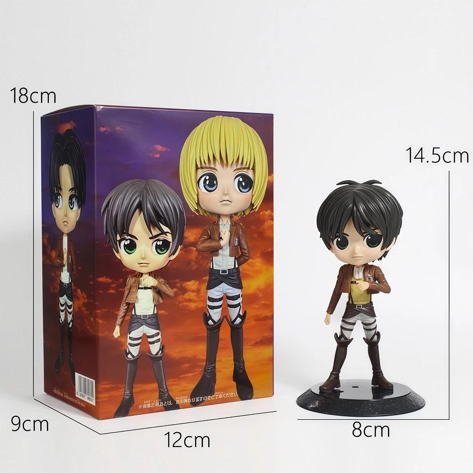 6pcs Anime Attack on Titan Anime Eren Levi Hange Zoe Erwin Smith Mikasa Ackerma PVC Action Figure Model Toy