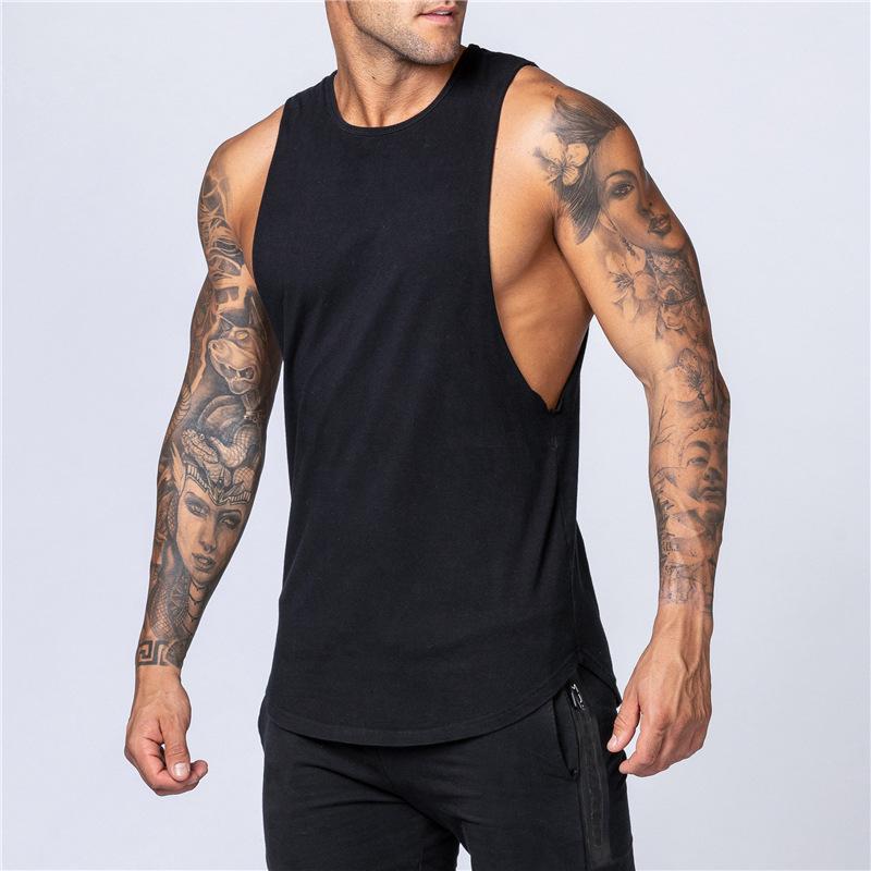 Men's Solid Color Loose Cotton Summer Singlet – Sleeveless Bodybuilding Fitness Vest