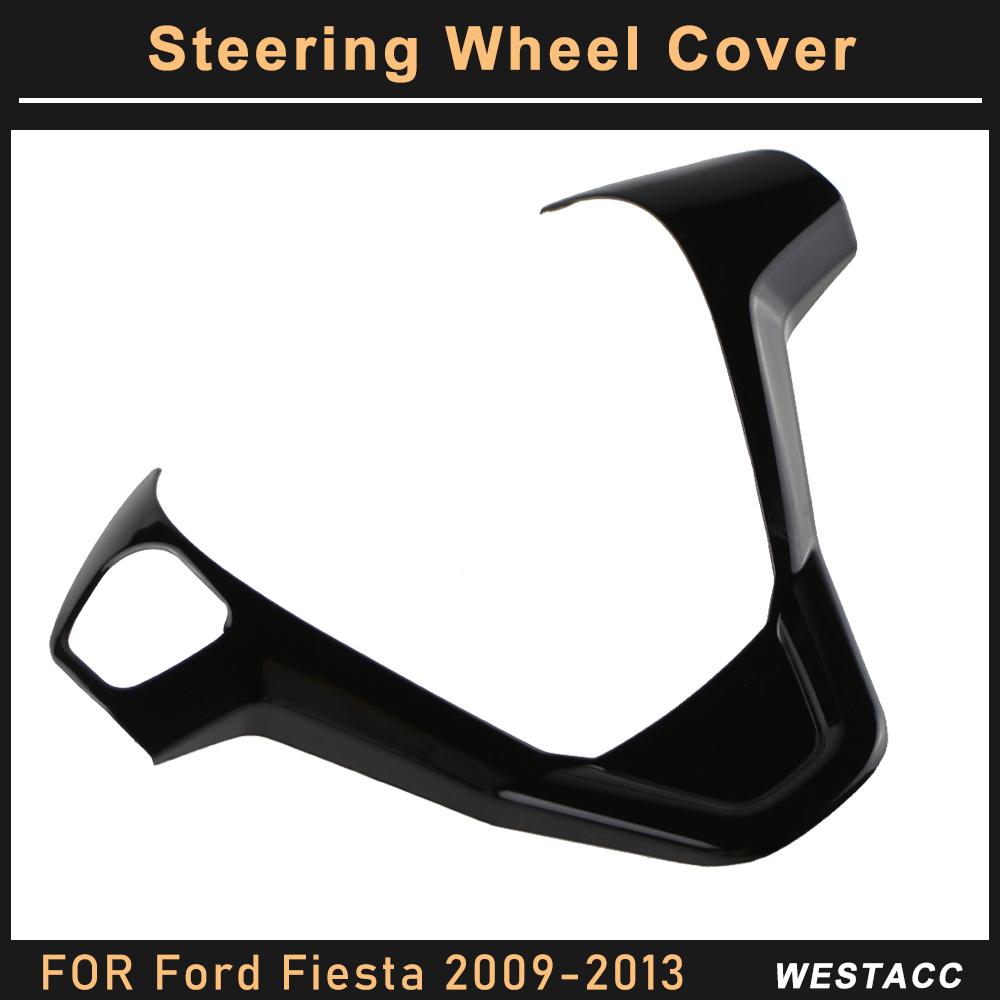 ABS Chrome Car Steering Wheel Cover Decoration Sticker Trim for Ford Fiesta MK7 2009 2010 2011 2012 2013 2014