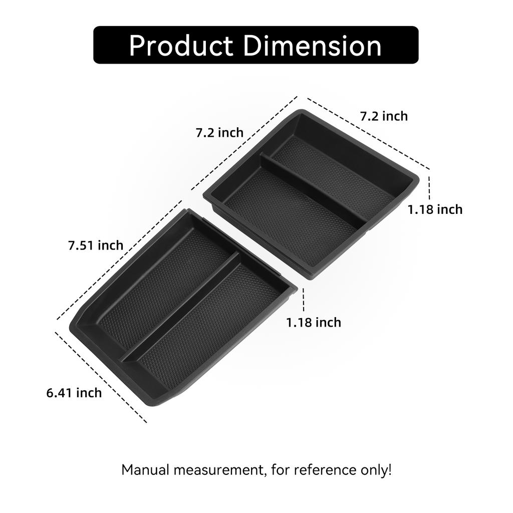 For GMC Terrain 2025 2026 Center Console Lower Storage Box Car Central Tray TPE Organizer Accessories Tidying Black