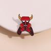 Red Demon Robots Enamel Pins Custom Comedy Comics Brooches Lapel Badges Cartoon Animation Jewelry Gift for Kids Friends