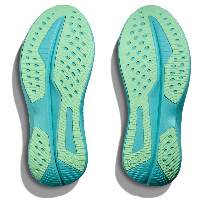 Hoka One One Mach 6 Comfortable Versatile Fabric Synthetic Leather Slip Resistant Durable Low Top Running Shoes Women sneaker White Blue 1147810-WTCL