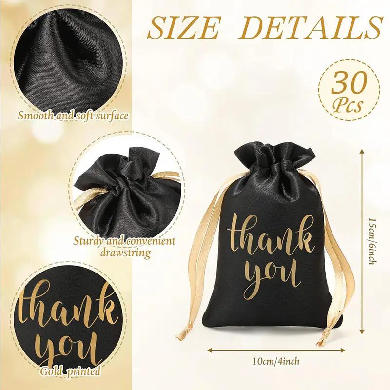 10PCS Satin Gift Bags Drawstring Jewelry Pouches Candy Bag For Thanksgiving Wedding For Birthday Holiday Party Christmas