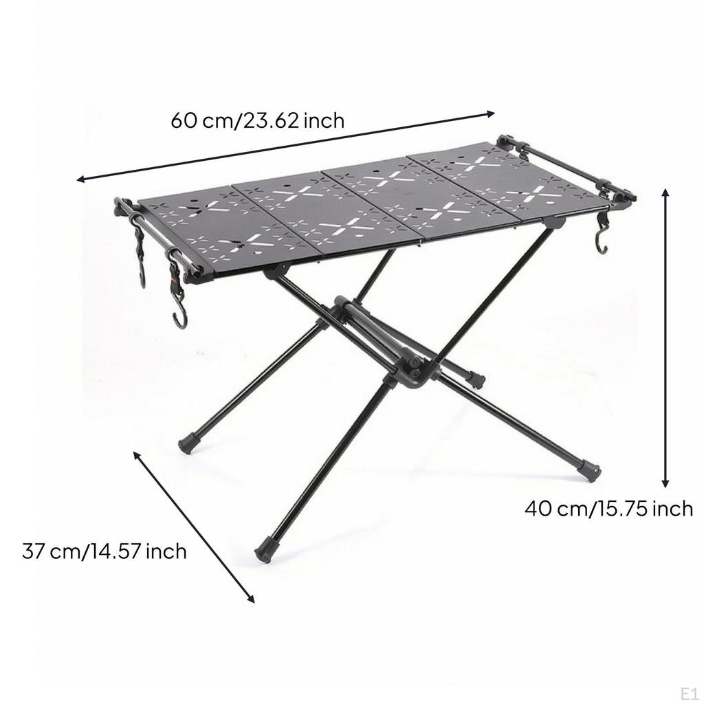 Camping Table with Hooks AllAluminum Folding Lightweight Furniture for Backpackers,