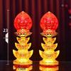Electric Candle God of Wealth Offering Lamp: Lotus/Buddha Design, Battery-Powered, Ever-Burning for Home Altars.