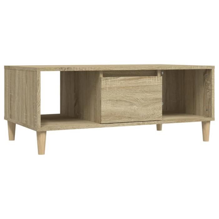 821063 vidaXL Table basse Chêne sonoma 90x50x36,5 cm Bois d'ingénierie