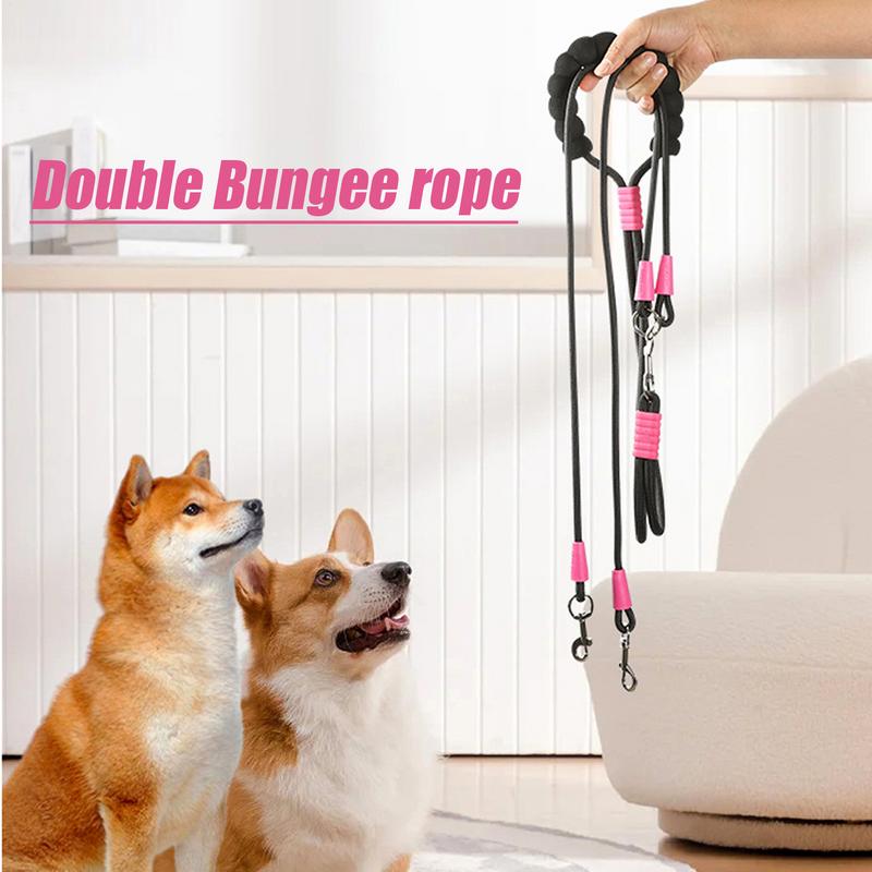 Dog Rope Two Dog Rope Pet Strap Adjustable Length Animals Safety Equipment Anti-Twist For Camping Hiking Beach Backyard Running