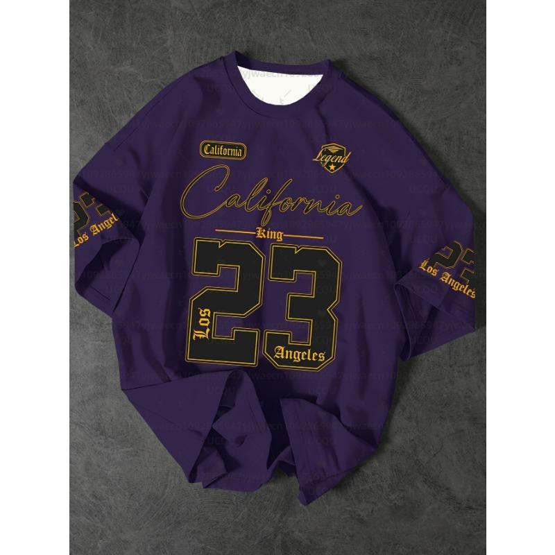 Men s Sports Jersey California NO.23 Print Short Sleeve T-Shirt Summer Graphic XXS