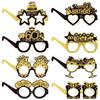 16pcs Amazon's New Product Birthday Party Decoration Paper Glasses - Black and Gold 18-year-old and 60-year-old Birthday Photo Props Glasses