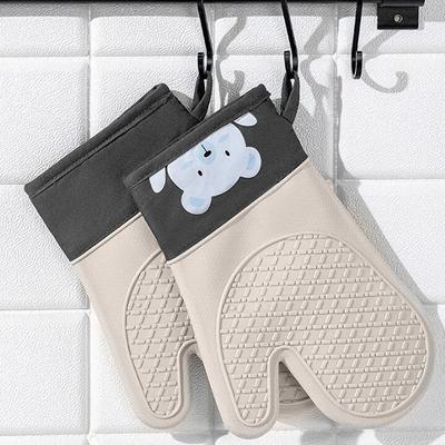 Silicone Oven Gloves Thicken Insulation Non-Slip Mitten Microwave Anti-Scald BBQ Oven Mitts Pot Holder Kitchen Baking Tool
