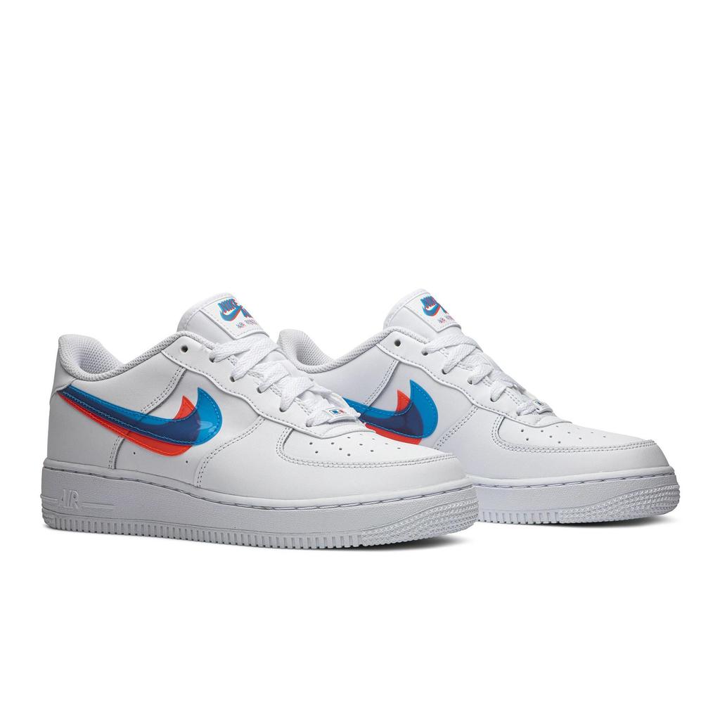 Nike Air Force 1 LV8 KSA Grade School '3D Glasses' (Unisex) White / Blue Hero / Bright Crimson Kids' Skateboarding Shoes BV2551 100