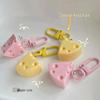Girly Heart Cheese Keychain - Sweet Resin Food Toy Pendant for Students