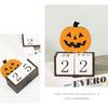 Halloween dřevěný odpočítávací kalendář Halloweenský adventní kalendář Ručně vyráběná stolní dekorace dýňový hrad duchů