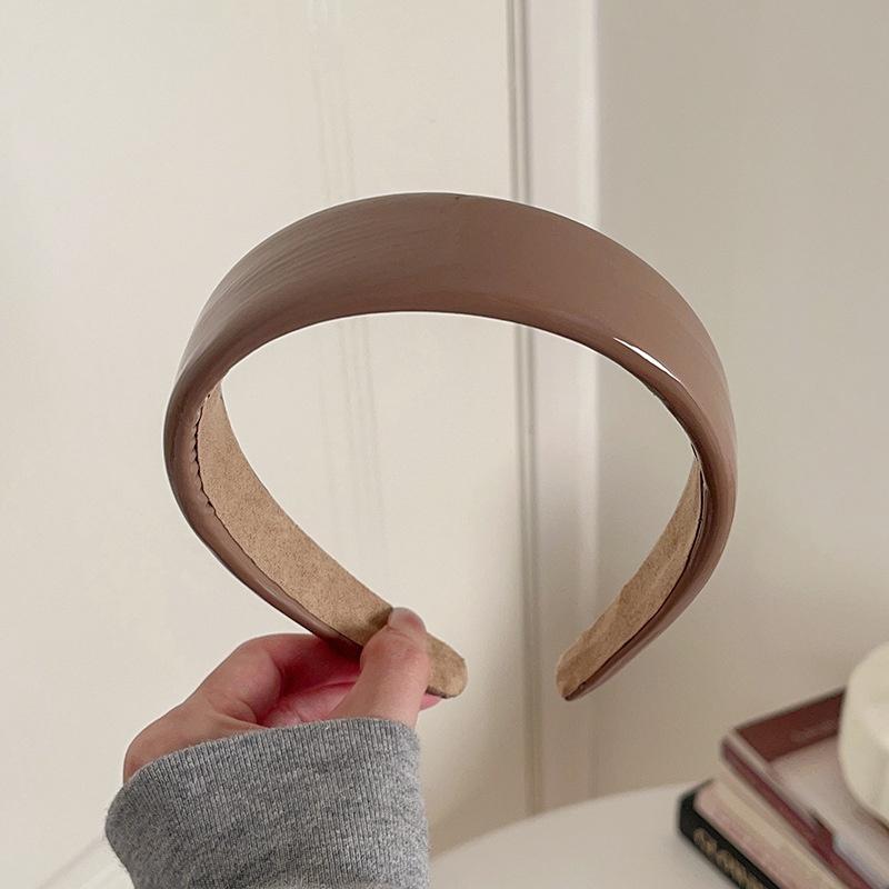 Minimalista Copricapo da Donna Lucido Pelle Sintetica Fasce Spugnose per Donna Ragazze Shopping Viaggio Copricapo Dolce Cerchio per Capelli