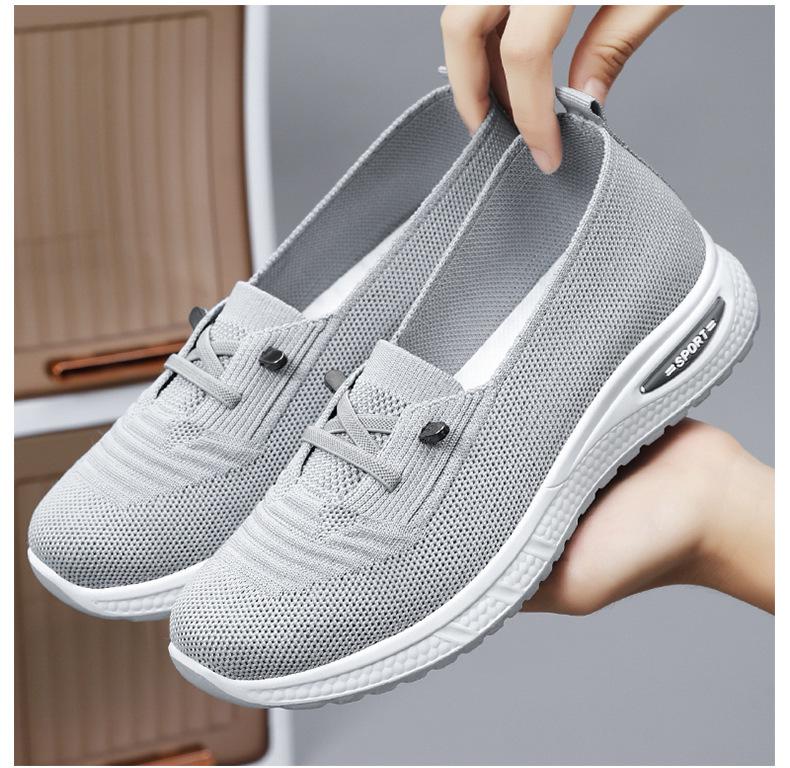 Women's Versatile Fly-knit Lace-up Casual Shoes - Breathable, Lightweight, Soft Sole Mesh Design