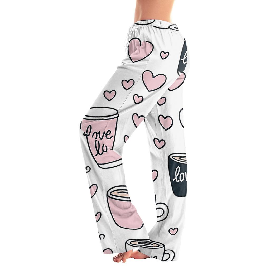 Women's Drawstring  Printed Casual Pants