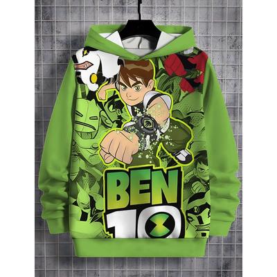 Ben 10 3D Tlač Celoročná Detská Ležérna Mikina Cool Pulóver Top Unisex Oblečenie Chlapčenské Dievčenské Mikiny