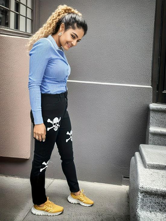 High-Elastic Slim-Fit Small-Leg Jeans for Halloween & Easter