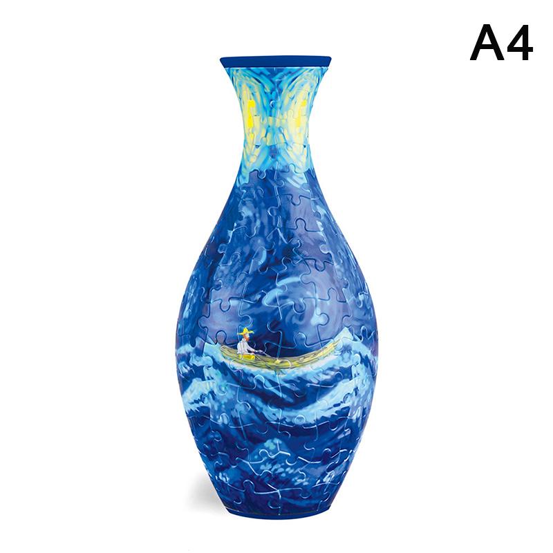 

3D головоломка ваза сборка своими руками синий и белый фарфор дизайн пластик украшение дома и цветочная композиция детские игрушки подарки