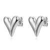 Fashion Stainless Steel Heart Pendant Necklace for Women High Quality Charm Love Necklace Earring Set Jewelry Anniversary Gift