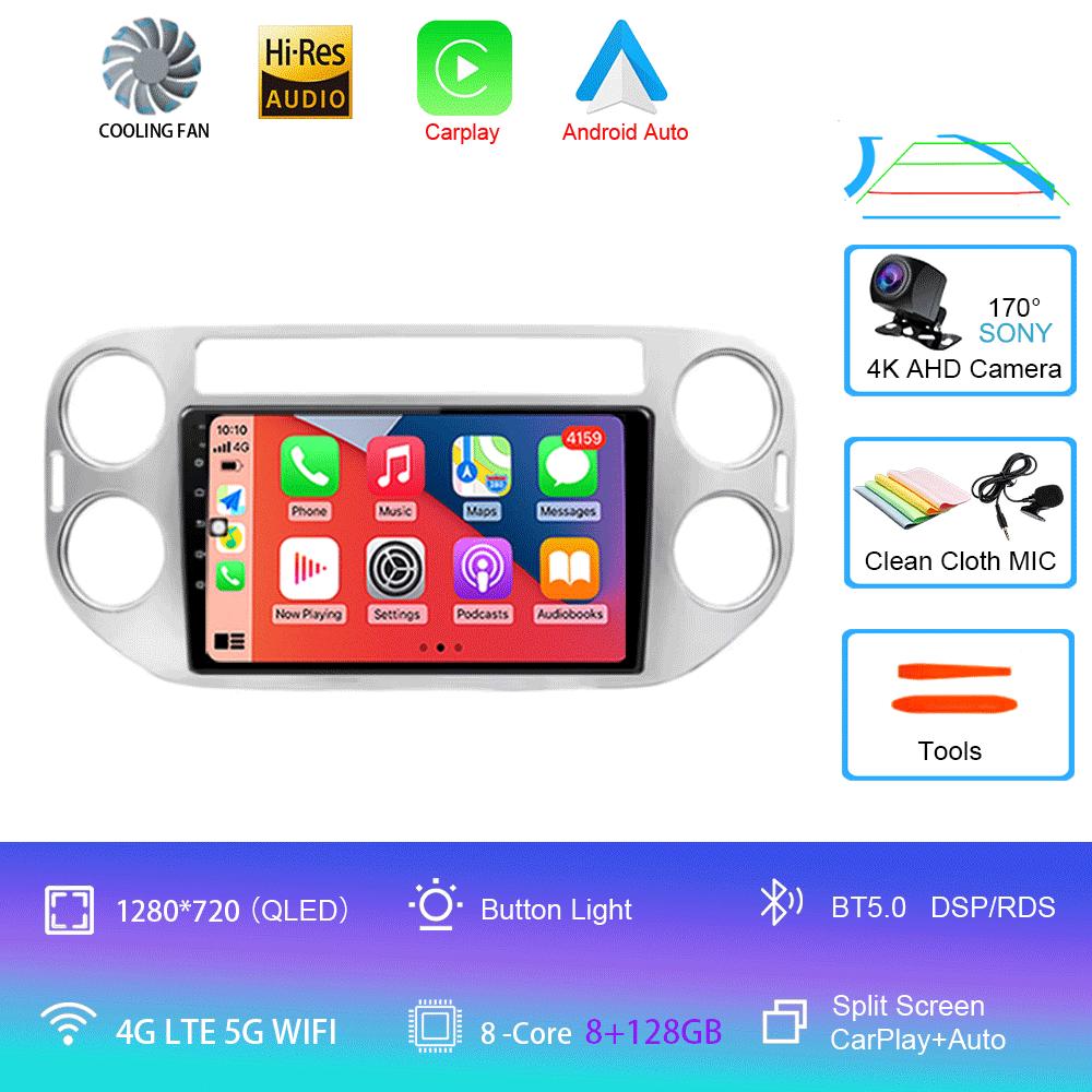 Car Radio Android 14 Wireless CarPlay Auto for VW Volkswagen Tiguan 1 NF 2006-2016 Multimedia Video Player Stereo GPS 2din Navi