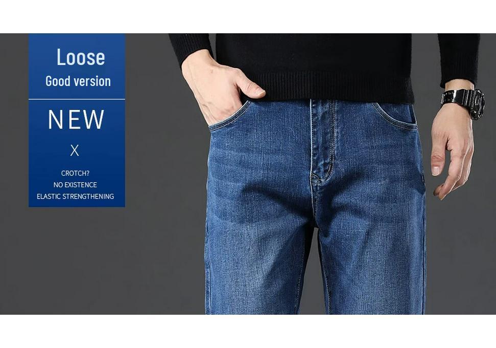 Men's Relaxed Fit Straight-Leg Casual Denim Jeans
