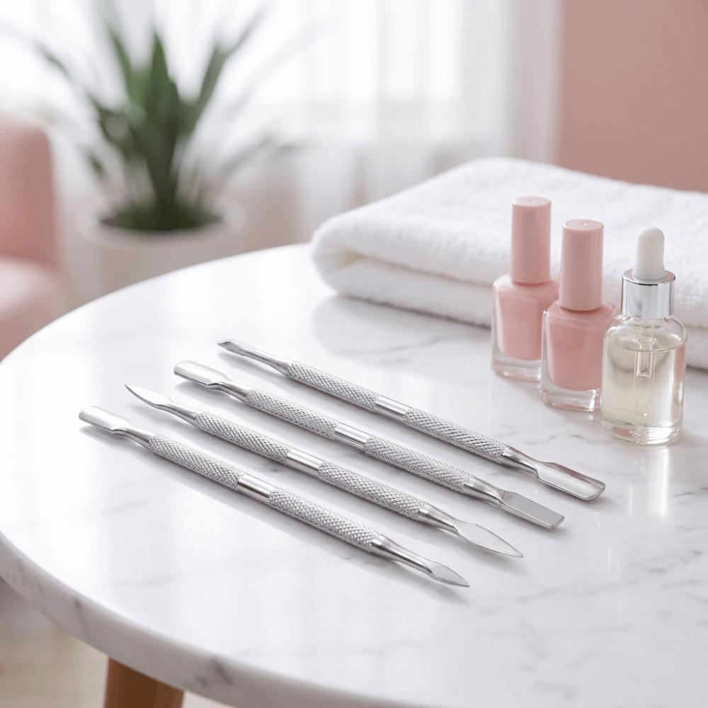 4pcs Small Compact Cuticle Pusher Textured Appearance Dead Skin Remover Nail Cleaner  Cuticle Care