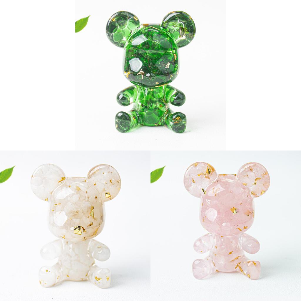 Crystal Resin Bear Car Air Vent Decor With Water Crystal And Crown For Gift Giving