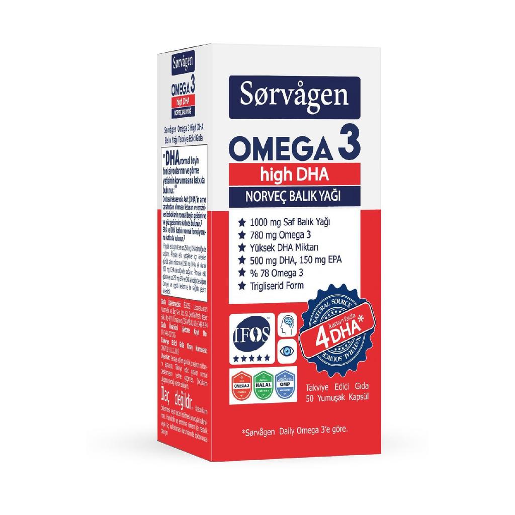 Omega 3 High Dha 1000 Mg Fish Oil 50 Capsules