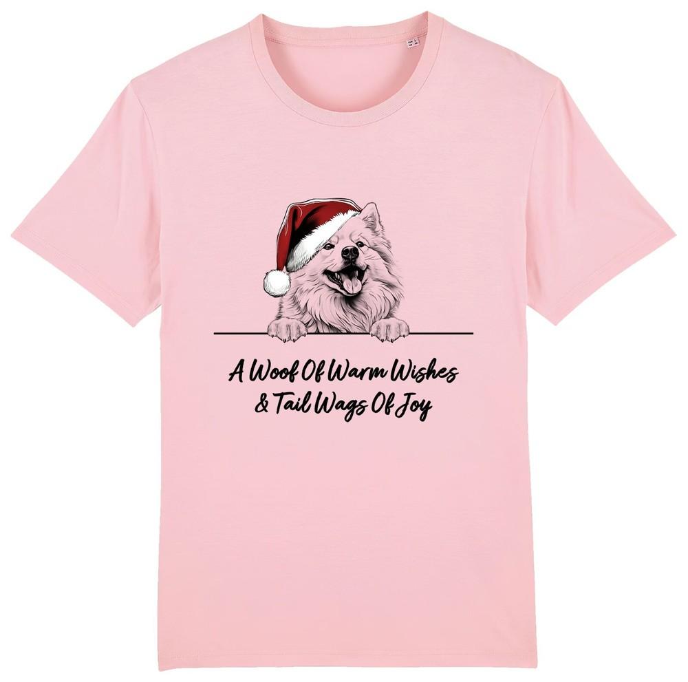 

САМОЕД Рождественская футболка с собакой Взрослые Дети Гав Пожелания Виляет Хвостом Рождественский Подарок Ей L