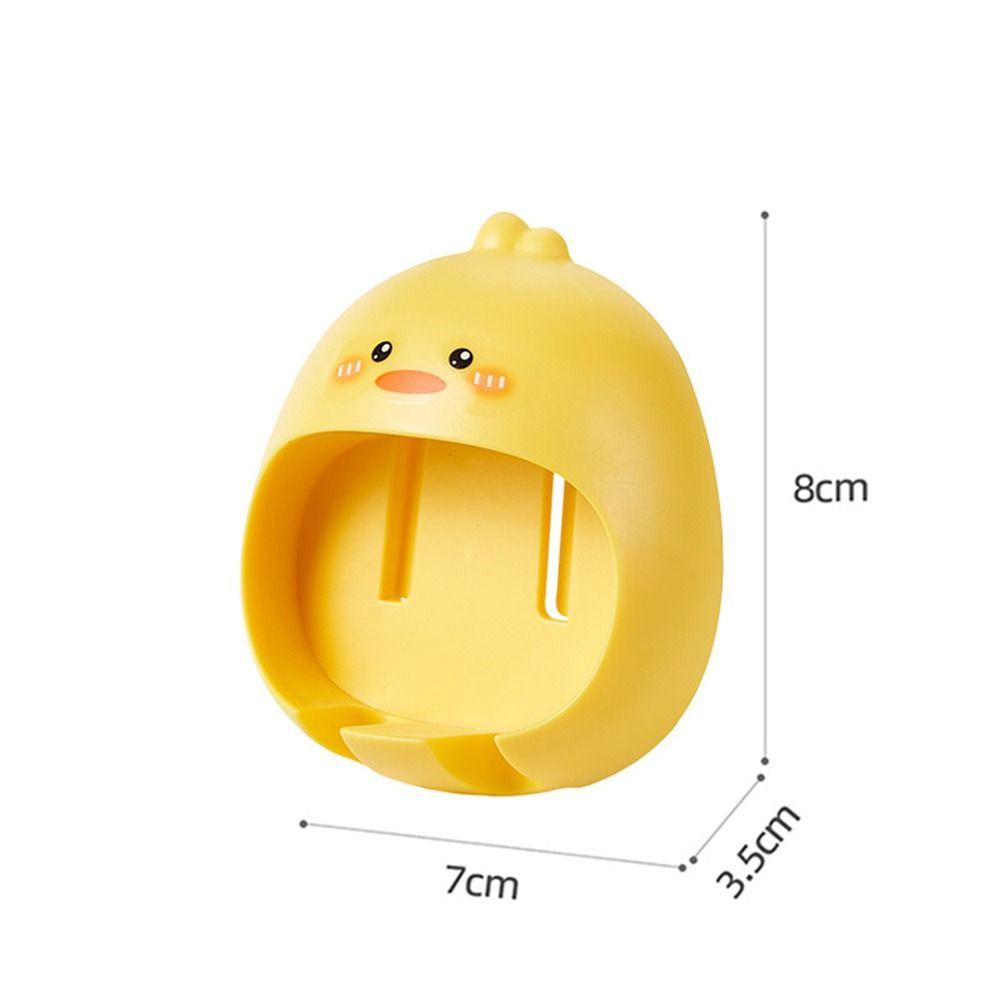 

Держатель для зубных щеток с мультяшным дизайном с двумя отверстиями, пластиковый кронштейн для размещения в туалете для дома жёлтый