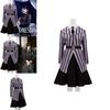 Wednesday Cosplay Costume For Kids With Polyester Fabric For Halloween And Themed Parties