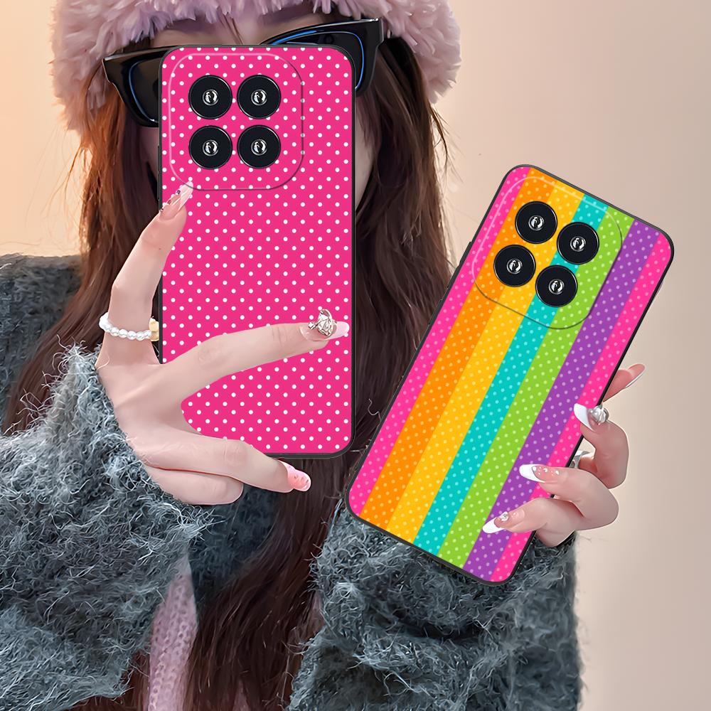 Pink Point Heart Mobile Phone Case for Xiaomi 15 14 13 12 Mi 11 T Ultra Lite Pro S X 5G Colorful Printing Cover Pretty Cover